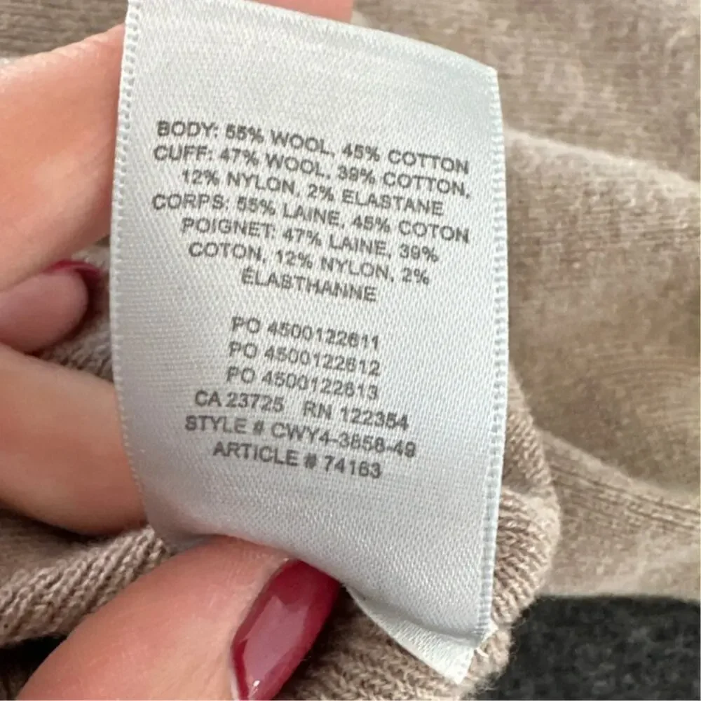 Aritizia Wilfred Rebecca Croped Turtleneck Wool & Cotton Brown, Size S, Like New